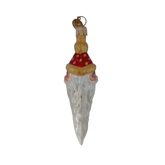 Christopher Radko Santa Head 2 Face Icicle Long Beard Christmas Ornament - Picture 4 of 16